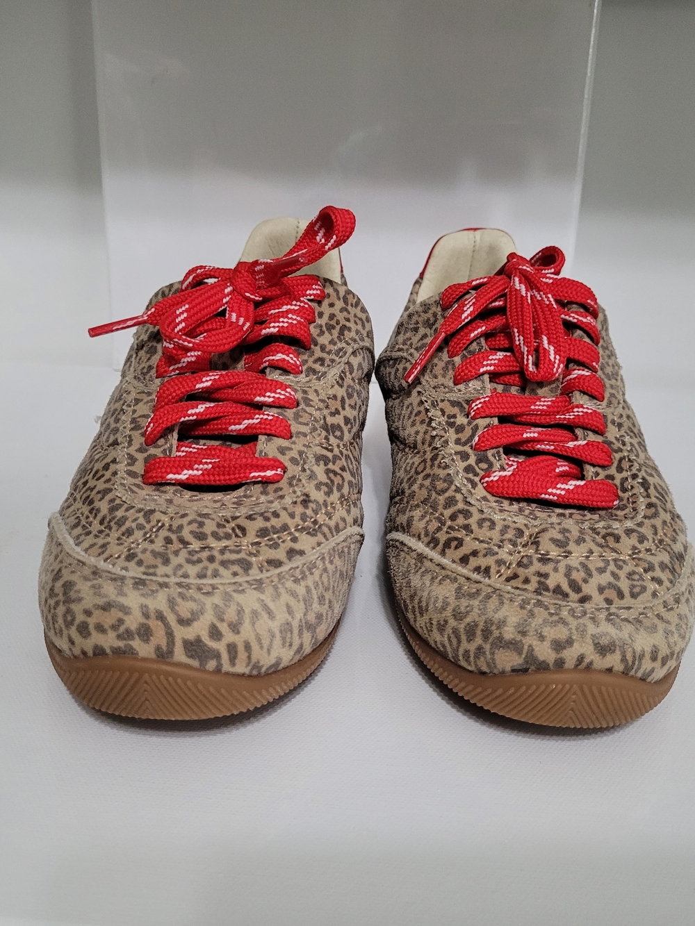 Dolce Vita Leopard Print Sneakers with Red Accent